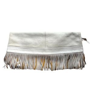 SEVEN FOR ALL MANKIND leather fringe clutch